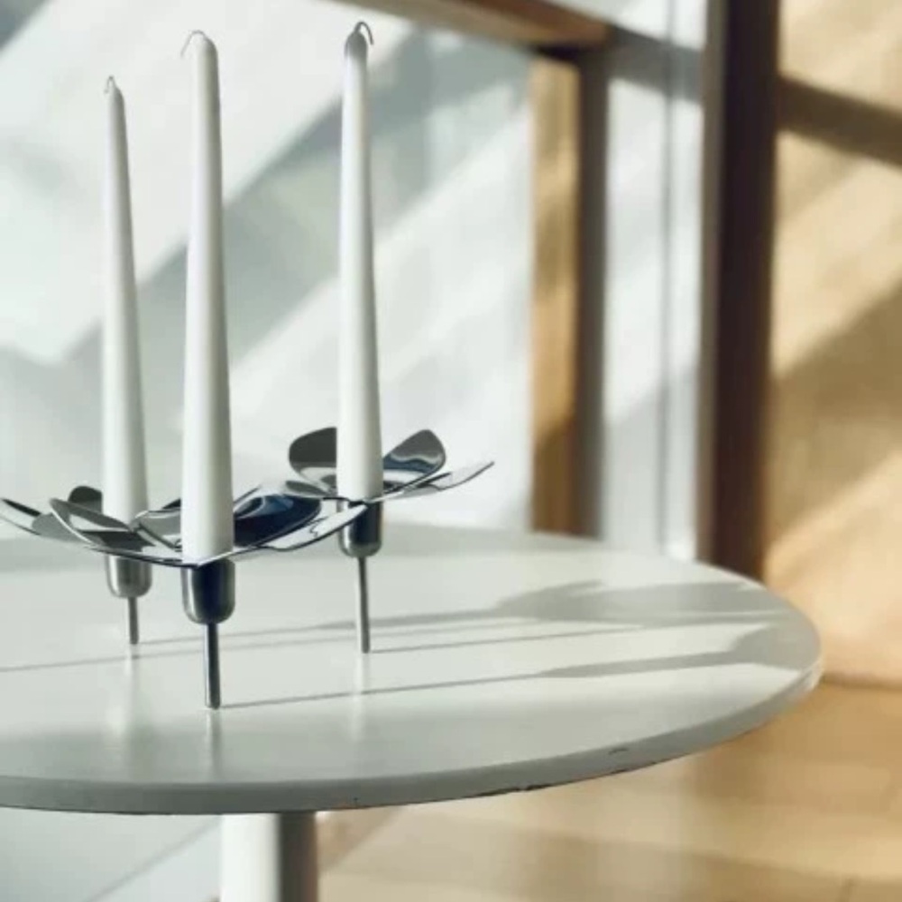 Monika Mulder-designed IKEA Stockholm "Daisy" stainless steel candle holder